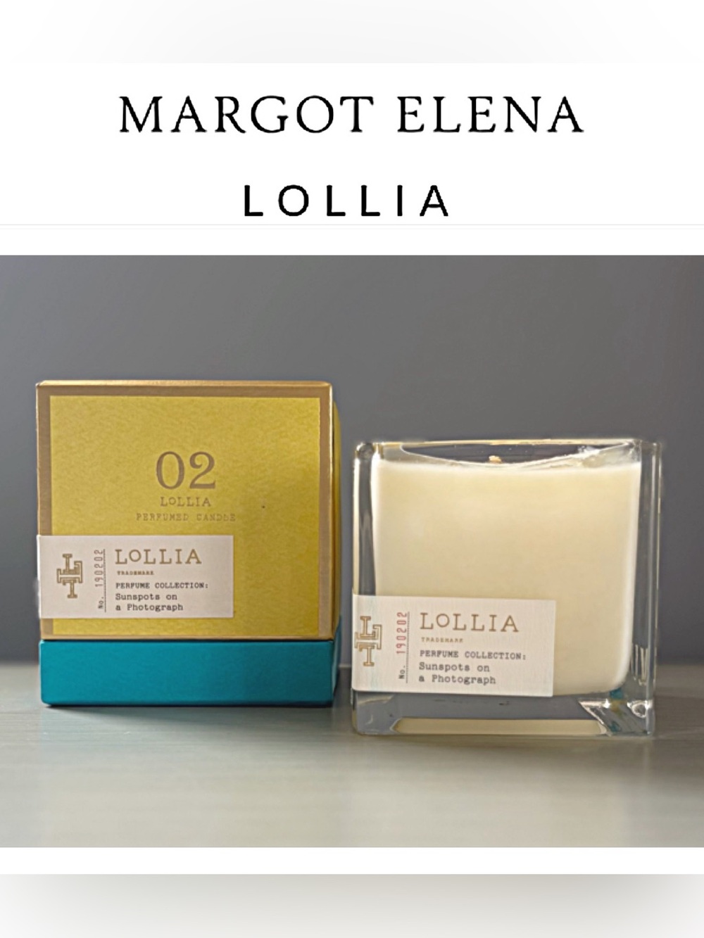 LOLLIA Poetic License Candle Margot Elena 02 Sunspots On Photograph DISCONTINUED